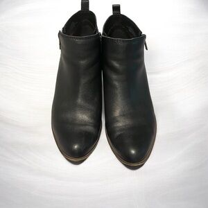 Lucky Brand Black LK Basel Leather Ankle Bootie Side Zipper Comfort Women's 7.5